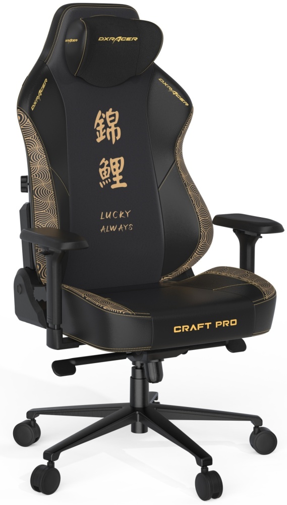 Кресло DXRACER серии CRAFT, арт.CRA/DL5000(LCF23LTA)/KOI (экокожа, черный, вышивка KOI)